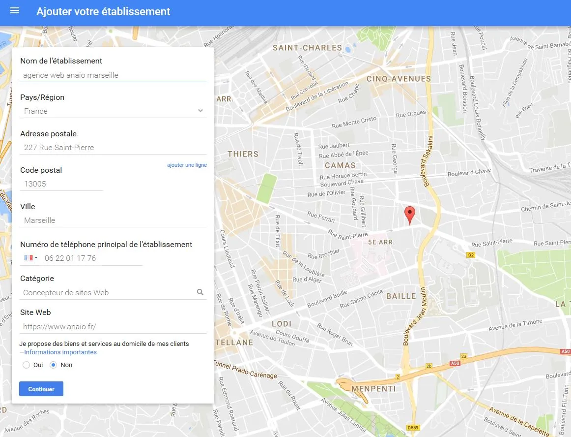 creation fiche google business profile entreprise marseille seo local